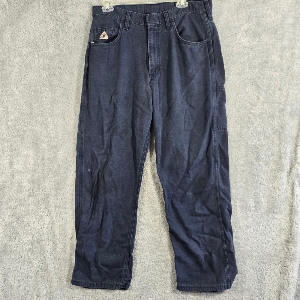 Bulwark FR Navy Blue Flame Resistant Work Pants CAT2 2112 Mens 32x34 PLJ6NV4